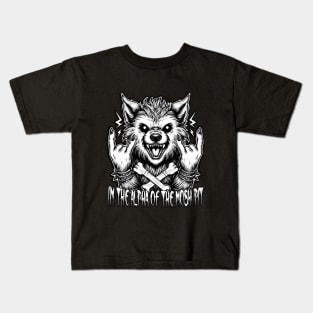 Metalhead Werewolf: Alpha of The Mosh Pit Kids T-Shirt